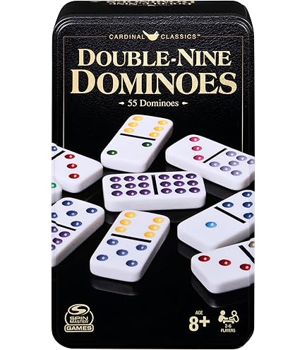 Amazon.com: Pressman Double Nine Wooden Dominoes | Includes 55